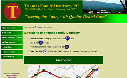 Image of a page from the Thomas Family Dentistry Website Redesign that is currently in process